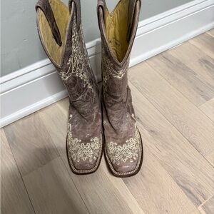 Corral Leather Cowboy Boots with Cream Interior
